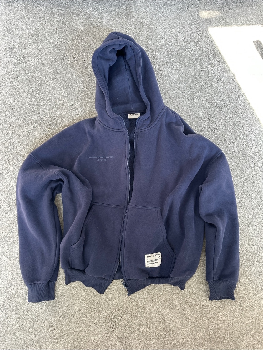 Women’s Navy Teddy Zip-Up Hoodie Jacket - Brand Unspecified
